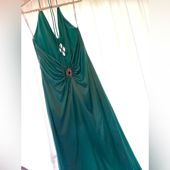 Teal Maxi Halter Dress - Picture 2 of 2